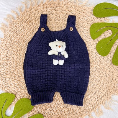 Jardineira Curta de Linha Ursinho - Azul Marinho Jardineira Curta de Linha Ursinho - Azul Marinho